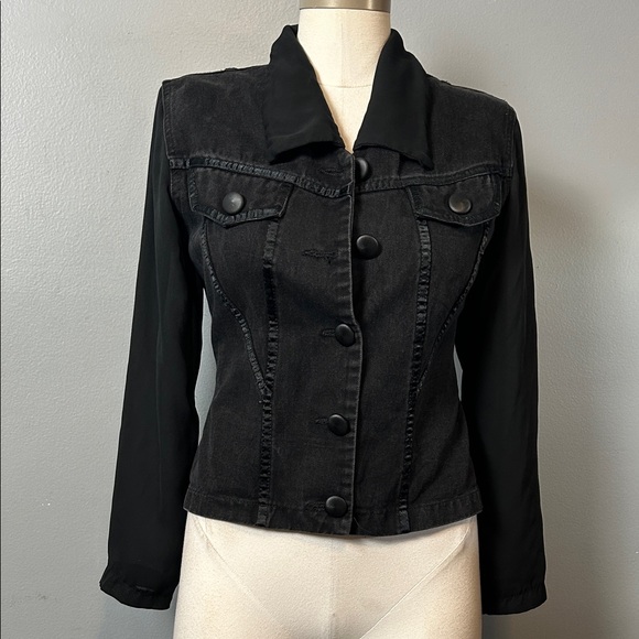 cignal Jackets & Blazers - Vintage Cignal Women's Black Denim Jacket size small